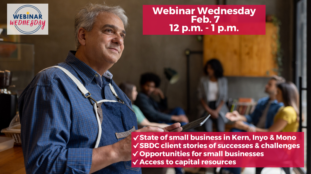 An older male Hispanic business owner looks to the right with a slight smile and thoughtful look on his face. I in the somewhat blurred background are an ethnically diverse group of young people who look to be in their 20s. They many be customers or employees.